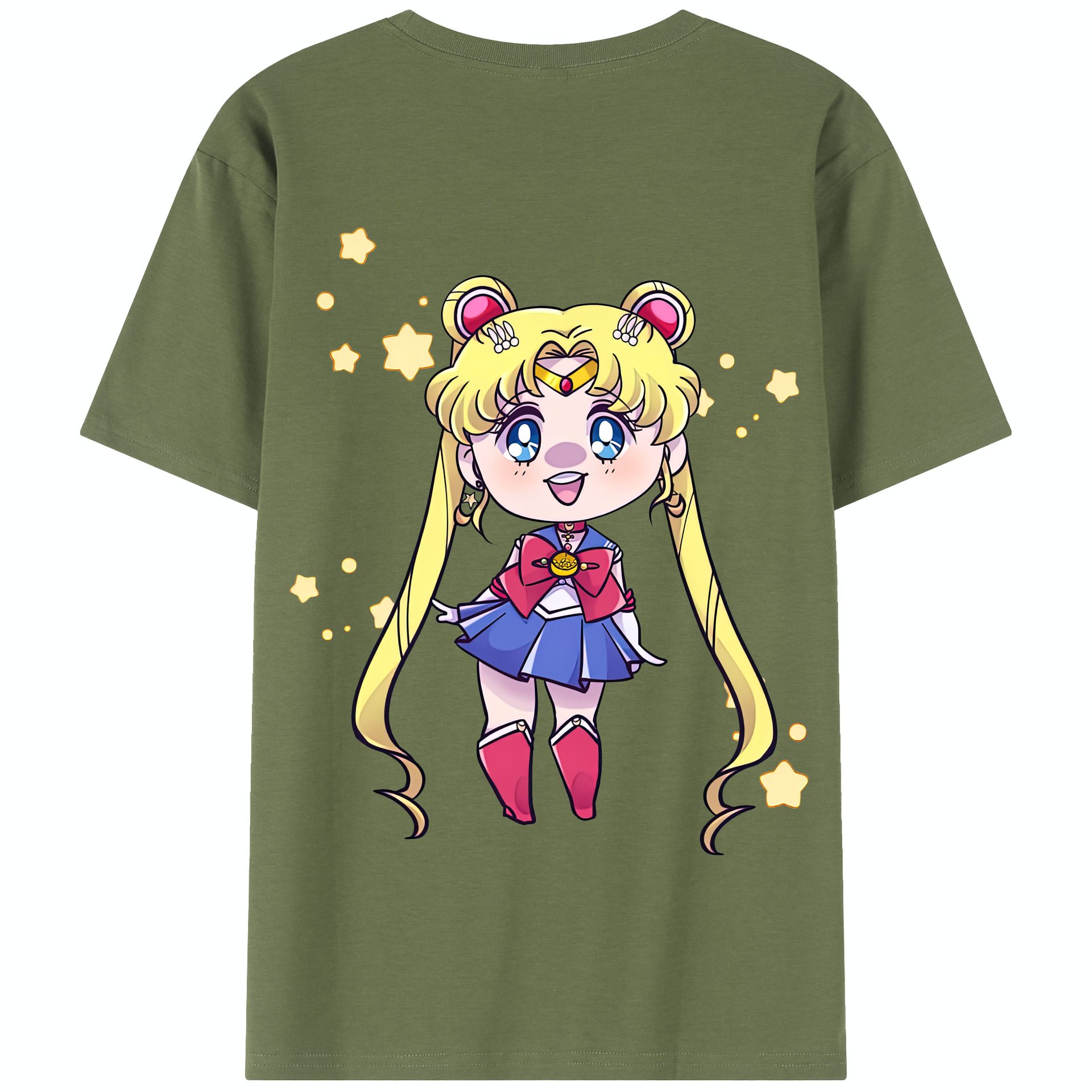 （画像用） 美少女戦士セーラームーン 月野 うさぎ つきの うさぎ Sailor Moon Tsukino Usagi 綿100％半袖Tシャツ（背面プリント）